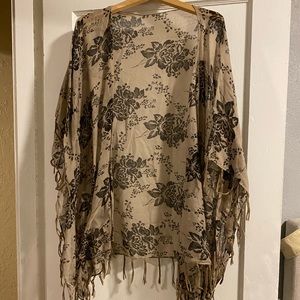 Brown floral kimono